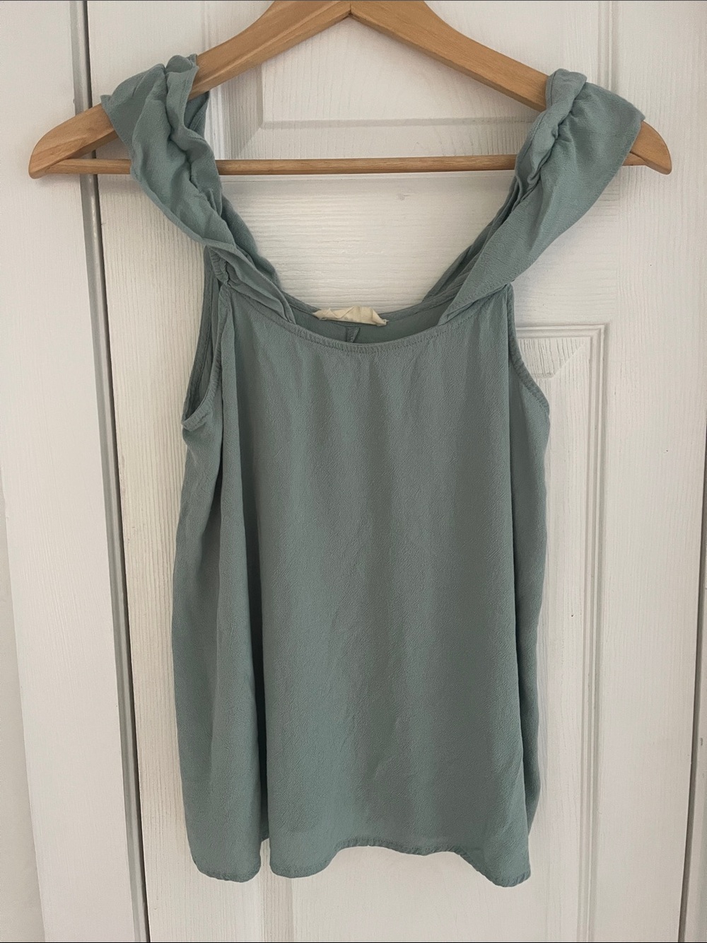 Anthropologie Elodie Twisted Strap Sage Green Tank